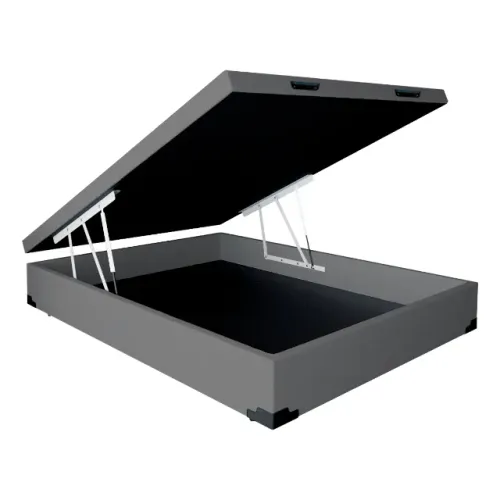Box Baú Casal Sintético Cinza 41x138x188