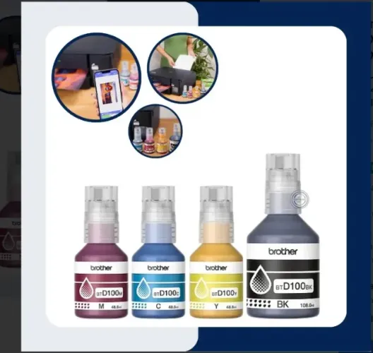 Kit Tinta Brother Original Btd100bk Btd100c Btd100m Btd100y