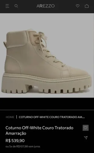 Coturno Off-White Couro Tratorado Amarração