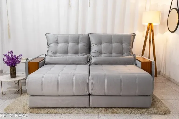 Sofá retrátil reclinável molas ensacadas Moderno para Sala de Estar  l98m