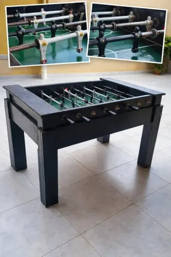Mesa de Pebolim (Totó) de Madeira Maciça - Completa