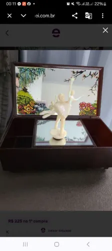 Caixa antiga porta joia bailarina 