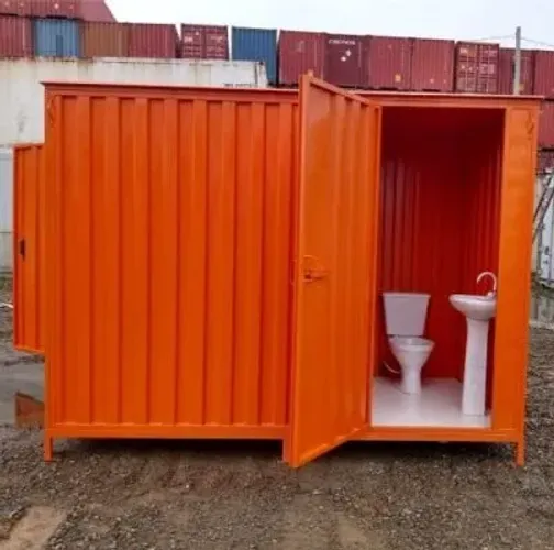 Banheiro para Obra Acoplável Estrutura Tubular Galvanizada