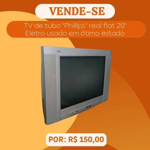 TV de tubo "Phillips" real flat 20" ou 19"