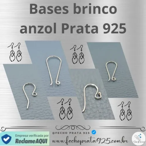 BASE BRINCO PRATA PARA MONTAGEM DE JOIAS E SEMIJOIAS - VENDA ATACADO