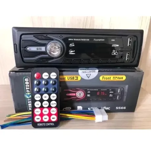 Rádio para carro MP3 Player First Option com Bluetooth e USB