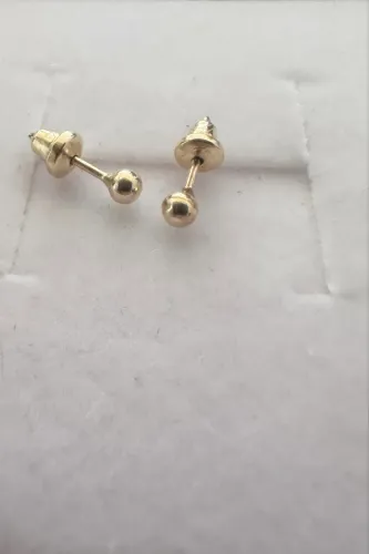 Brinco bolinha de ouro18k pequeno