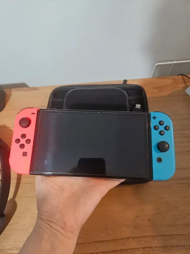 Nintendo Switch OLED Desbloqueado 1TBGB + 4 controles + Ring Fit e jogo Fitness