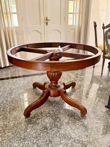 Base para mesa de jantar redonda em madeira maciça