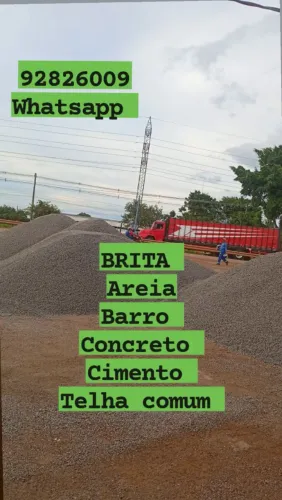 Brita areia Barro Concreto tijolo