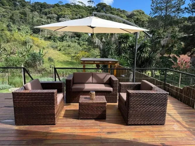 chalé estilo cabana com 140 metros quadrados com 3 quartos