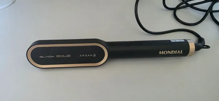 Escova Alisadora Mondial Black Gold Argan.
