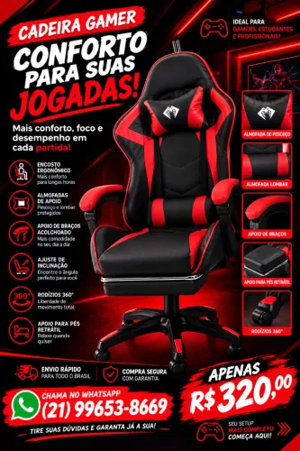 CADEIRA GAMER ERGONOMICA