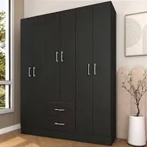 Guarda Roupa Jamaica 6Pts 2Gvs Preto Fellicci Moveis - Entrega Rápida!