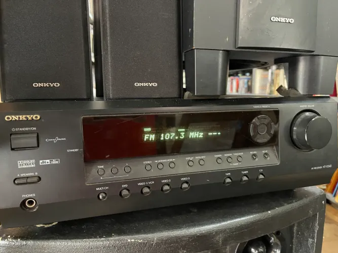 Receiver Onkyo HT-R340 caixas de som home teachers subwoofer aparelho
