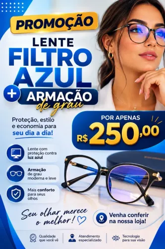 Lentes de grau filtro azul+ armação 