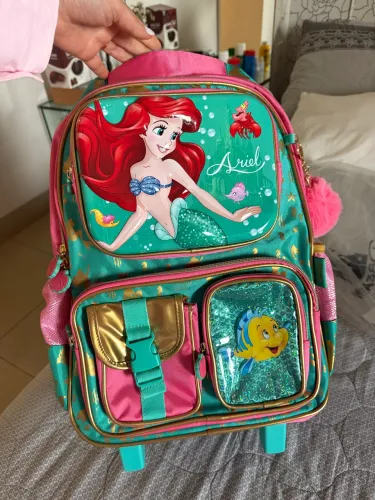 BOLSA NOVA ARIEL DISNEY KIT COMPLETO ESTOJO + LANCHEIRA E BOLSA CARRINHO 