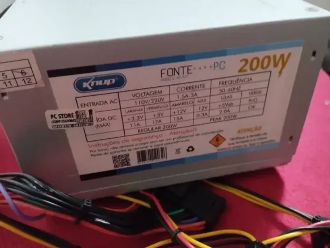 FONTE KNUP 200W ATX - TODA OK SÓ CONECTAR E USAR
