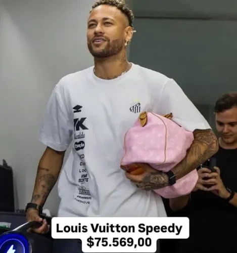 Bolsa couro legítimo rosa modelo speedy a favorita do Neymar Louis Vuitton 