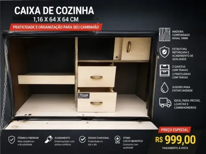 Caixa de cozinha para caminhão .