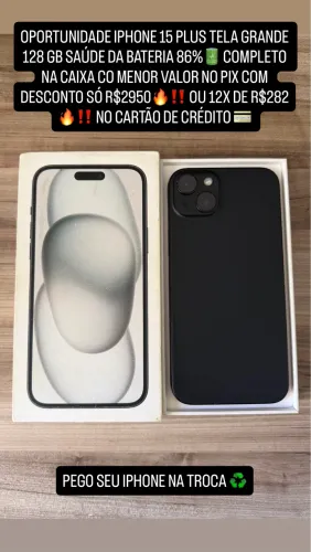 iPhone 15 Plus 128 gb completo na caixa