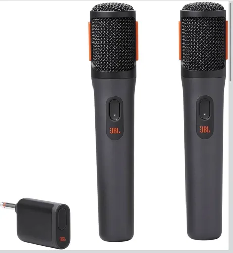 2 Microfones Sem Fio JBL, Par com Receptor - Preto