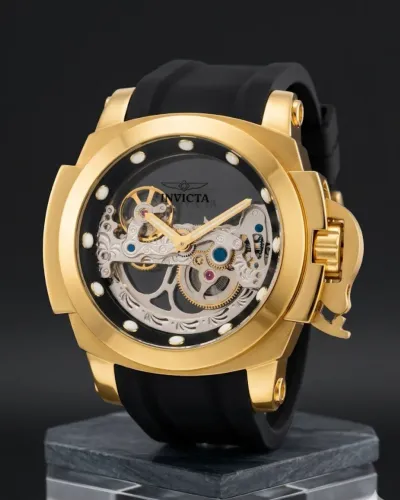 Relógio Invicta Linha Premium Skeleton Gold Automático - Caixa Dourada | Design Exclusivo