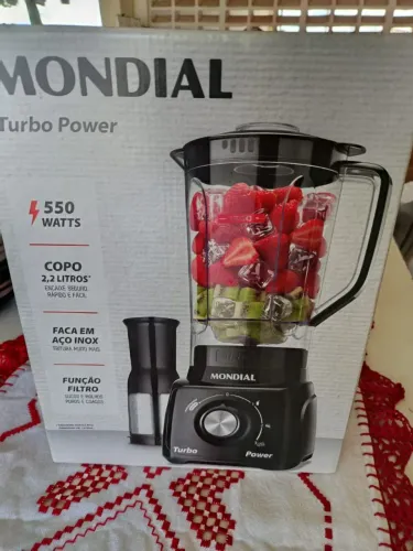 Liquidificador Mondial Turbo Power 550W - NOVO