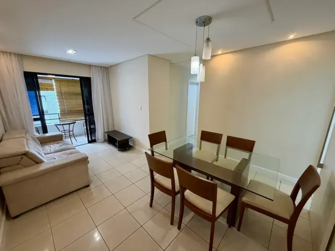 Apartamento mobiliado, 3/4, suíte, varanda, 2 vagas, Pituba.