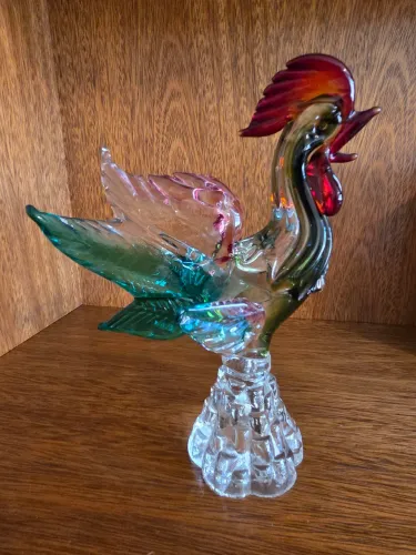 GALO DE CRISTAL DE MURANO , ORIGINAL , COMPRADO NO FABRICANTE MURANO ,VENEZIA , ITALIA !