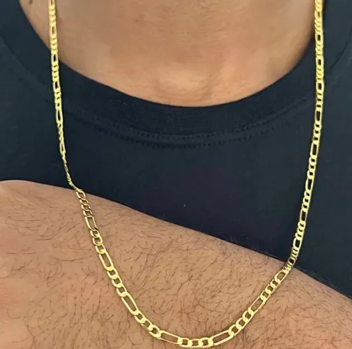 Correntinha dourada masculina aço inoxidável