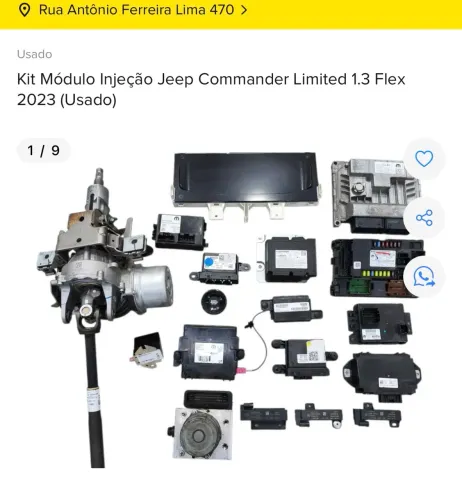 KIT MÓDULO INJEÇÃO JEEP COMMANDER LIMITED 1.3 TURBO FLEX 2023