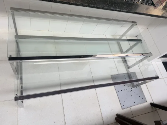 Mesa de Centro Inox com Vidro