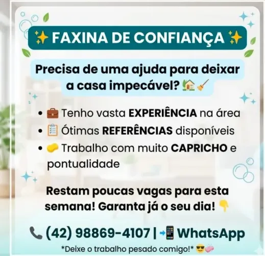 Faço faxina 