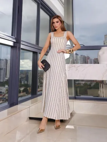 veste 38/40 vestido midi feminino elegante risca de giz decote coração