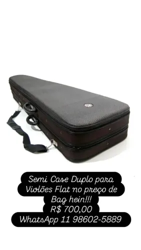 Semi Case Duplo para Violões Flat estilo Godin 