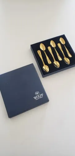 Kit 6 Colheres para chá, café Dourado Avalon - Wolff