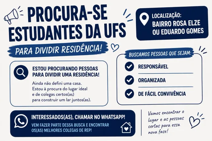 Procuro estudante para dividir gastos