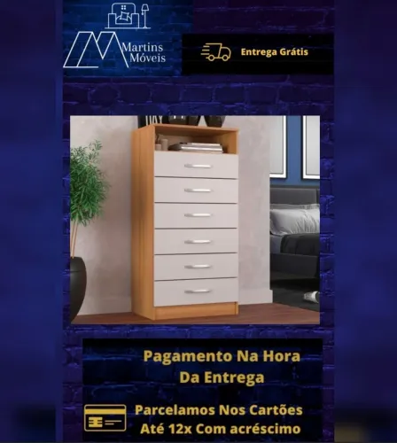 GRANDE PROMOÇÃO CÔMODA 07 GAVETAS ENTREGA GRATIS ACEITA CARTÃO