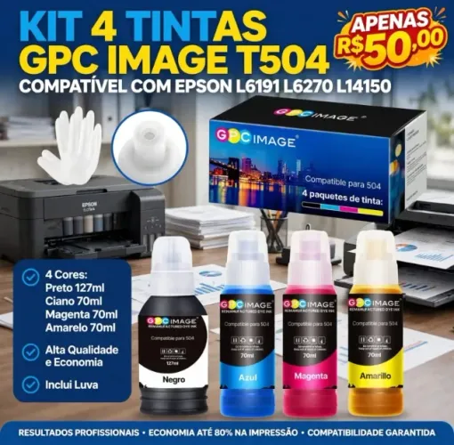 Kit 4 Tinta Para Epson Para T504 L6191/l6270/l14150 Colors