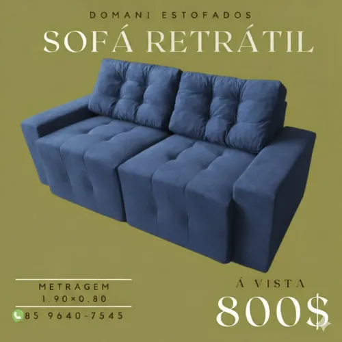 Sofá retratil azul marinho 
