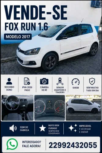 Volkswagen Fox RUN 1.6 Flex 8V 5P 2017