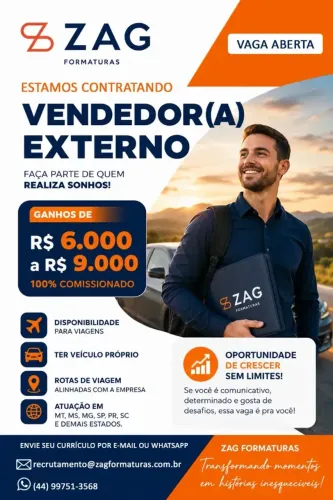 VAGA ABERTA - Vendedor(a) Externo
