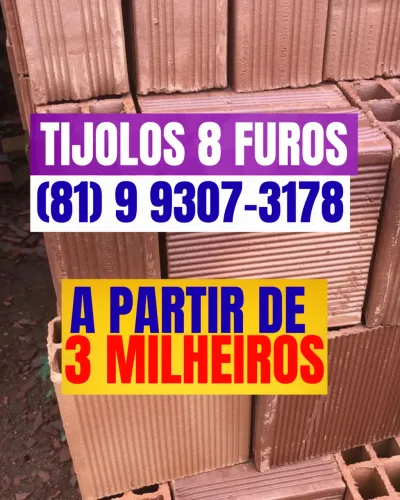 TIJOLO TIJOLOS DIRETO DA OLARIA - TIPO A, PRIMEIRA MÃO