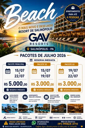 BEACH GAV RESORT O mais novo e desejado de Salinas.