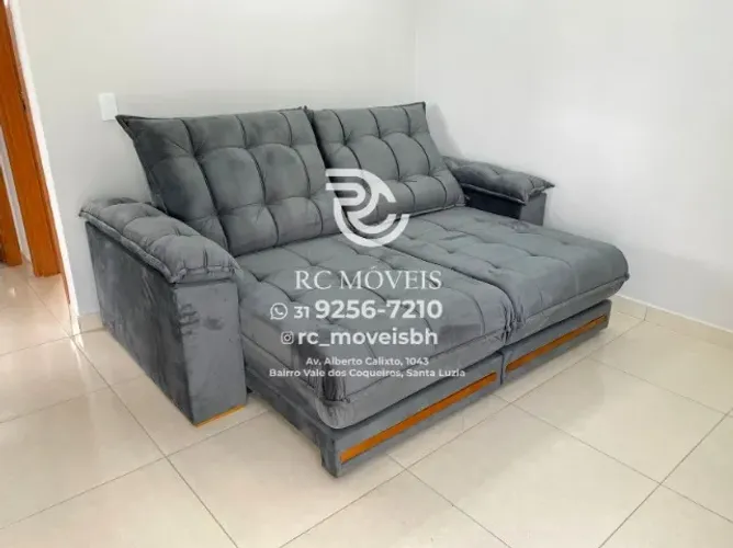 Sofá Retrátil e Reclinável Barcelona Euro Pillow 30cm Molas Ensacadas - Otimo Preco