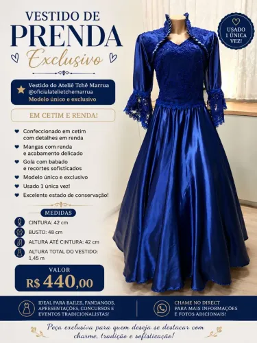 Vestido de Prenda Azul Royal