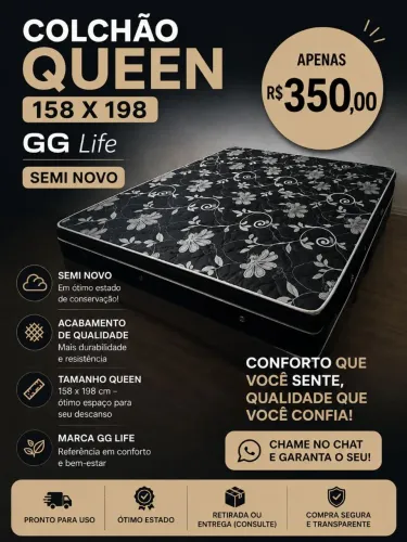 Colchao queen semi novo