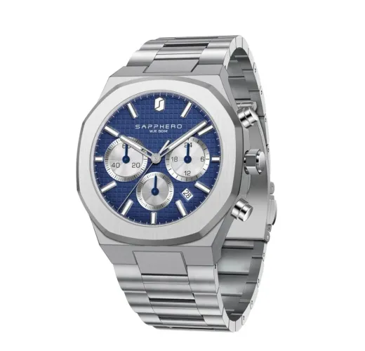 SAPPHERO Relógio masculino original, 50 m a prova d'água luxo masculino