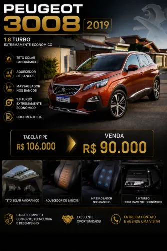 Peugeot 3008 Griffe Pack 1.6 Turbo 16V 5P Aut. 2019
